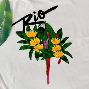 NWT- FARM RIO Classic Macaw Organic Cotton Bird T Shirt
